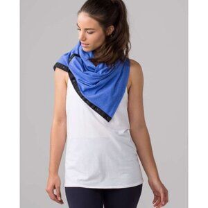 NWT Mini Cheque Rulu Sprinkler Blue Soft Vinyasa Wrap Scarf Shawl Cozy